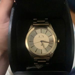 Armani exchange gold watch